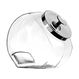 160 oz Glass Penny Candy Jar with Chrome Cover, Pack of 4