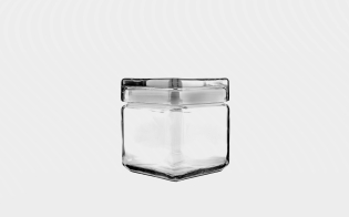 32 oz Square Stackable Glass Jar