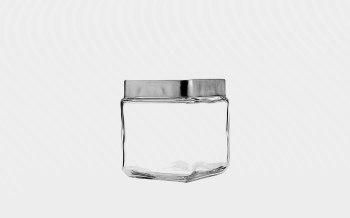 1L Anchor Hocking Square Stackable Jar with Chrome Lid