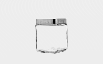1.5L Anchor Hocking Square Stackable Jar with Chrome Lid