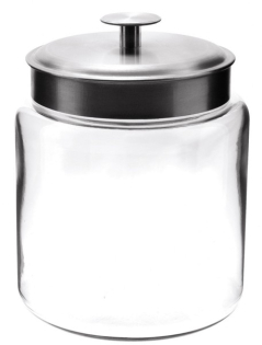 96 oz Mini Montana Glass Jar with Aluminum Lid, Pack of 2