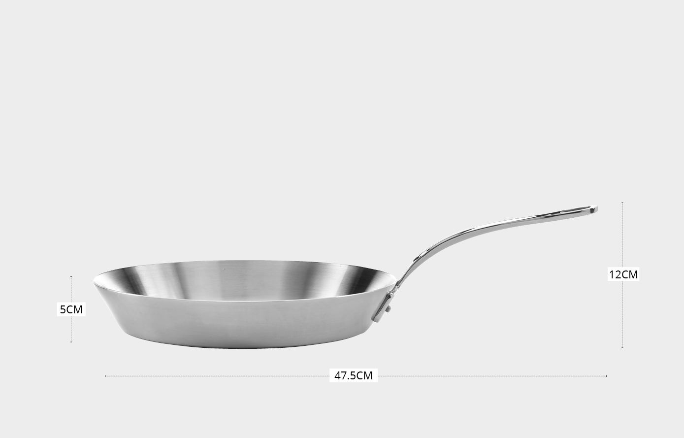 28cm Stainless Steel 3-Ply Frying Pan, image 1