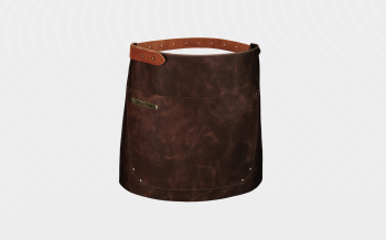 Classic Deluxe Real Leather Short Waist Apron - Brown