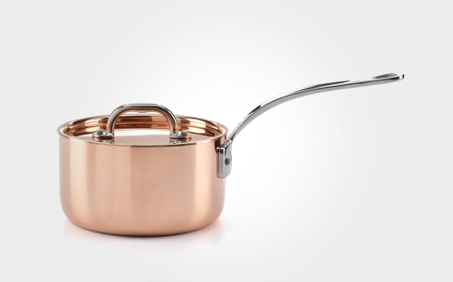 16cm copper induction saucepan, with lid