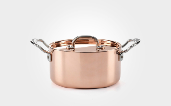 20cm Copper Induction Casserole Pan with Lid