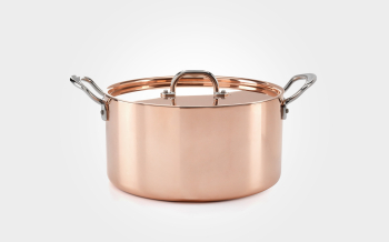 26cm Copper Induction Casserole Pan With Lid