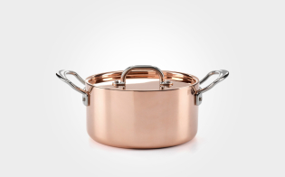 18cm Copper Clad Casserole Pan & Lid