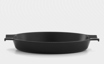 42cm Black Oval Cast Iron Enamel Gratin Dish