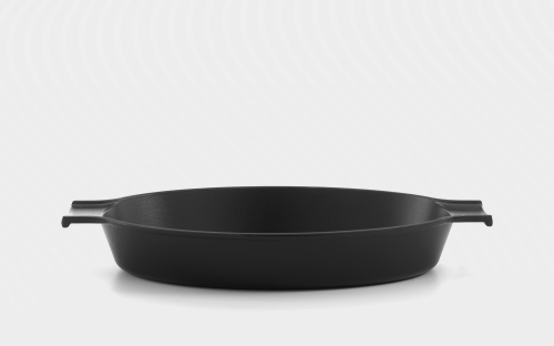 36cm Black Oval Cast Iron Enamel Gratin Dish