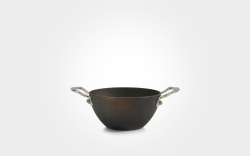 12cm seasoned carbon steel melting pot, with side handles