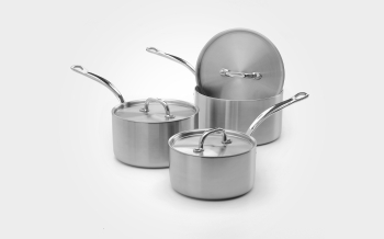 3 piece stainless steel tri-ply saucepan set