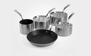 5-Piece Classic & Non-Stick Stainless Steel Tri-Ply Set