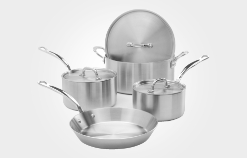 Classic 4 Piece Stainless Steel Tri-Ply Saucepan Set