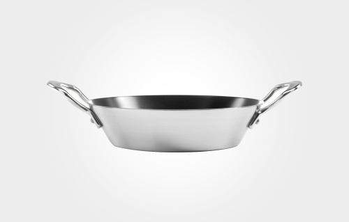 30cm Brushed S/Steel Triply Paella Pan Non Stick