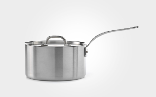 18cm stainless steel tri-ply non-stick saucepan, with lid