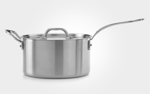26cm stainless steel tri-ply non-stick saucepan, with lid