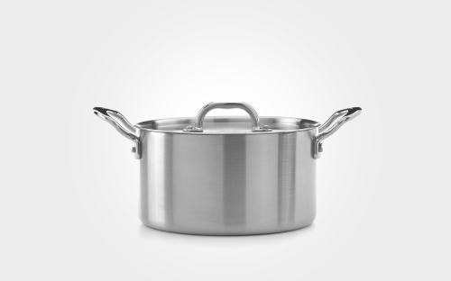 18cm stainless steel tri-ply casserole pan, with lid