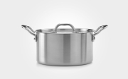 26cm stainless steel 3-ply casserole pan, with lid