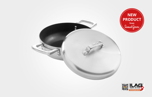 Urban 26cm S/Steel Non-Stick Triply Chefs Pan with Dome Lid