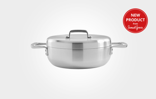 Urban 24cm Stainless Steel Triply Chefs Pan with Lid