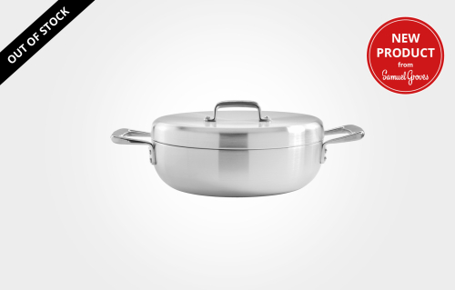 Urban 24cm stainless steel triply chefs pan with dome lid Urban 24cm stainless steel triply chefs pan with dome lid